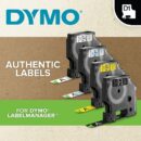 DYMO 45013 D1 Electronic Tape Cartridge, White Text on Black Label, 23' 1/2", Count of 7m Roll