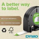DYMO 45013 D1 Electronic Tape Cartridge, White Text on Black Label, 23' 1/2", Count of 7m Roll
