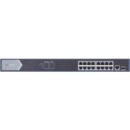 Hikvision DS-3E0518P-E 16-Port Unmanaged Gigabit PoE Switch, 32Gbps, Blue