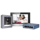 Hikvision DS-KIS602 2MP HD Modular IP Video Intercom 3-Piece Kit, Includes (1) DS-KH6320-WTE1, (1) DS-KD8003-IME1, and (1) 4-Port Switch