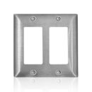 Leviton SL262 Stainless Steel C-Series 430 2-Gang Standard Decora Wallplate