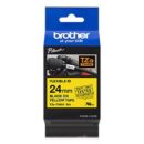 Brother TZEFX651 TZe Tape, P-touch Black on Yellow Flexible ID Tape, 24mm (0.94") 8m (26.2')